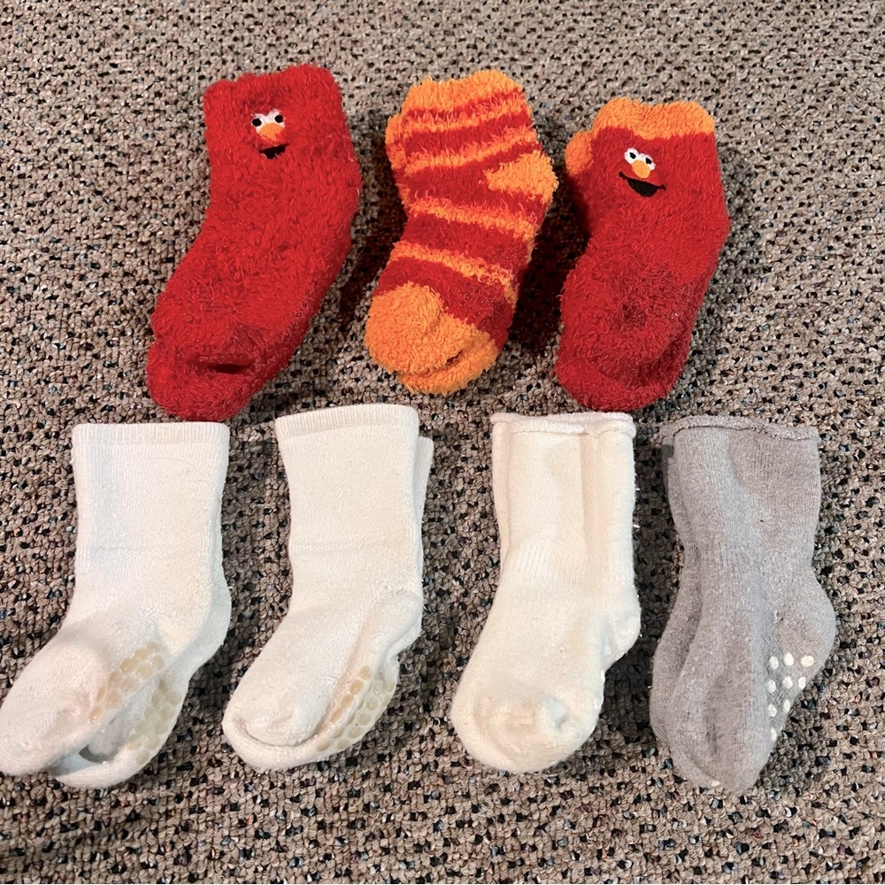 Colorful Fuzzy and Plain Socks Set